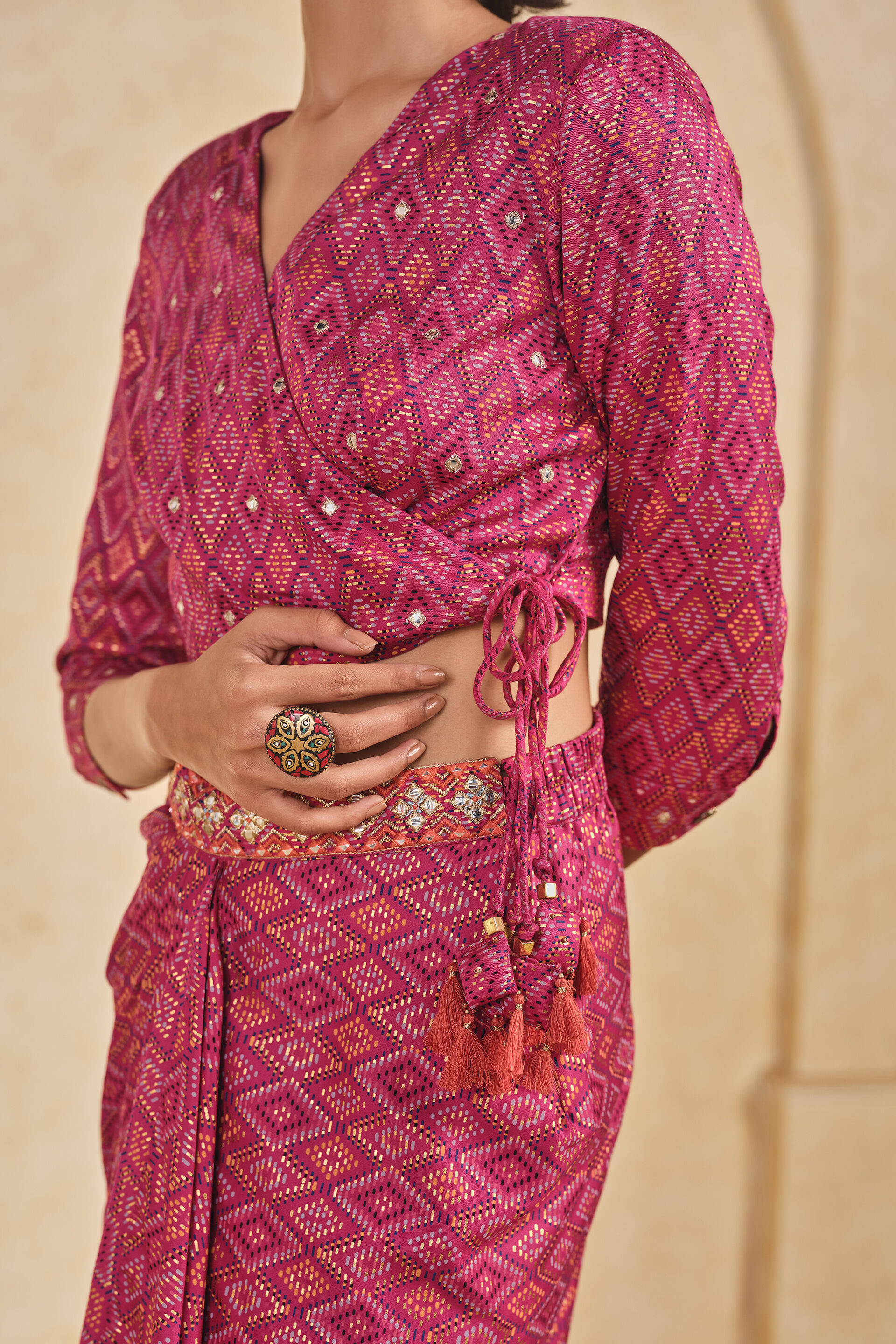 Gul Geometric Co-ords Set, Pink, image 7